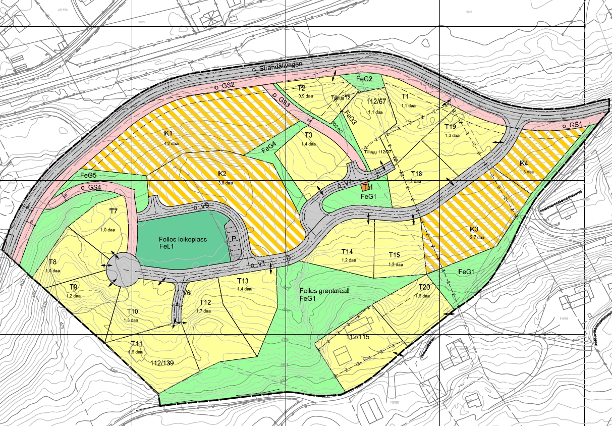 Plankart Haugen Tomtefelt